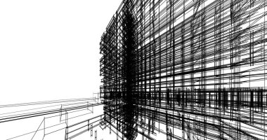 mimari çizimleri 3B illüstrasyon - illüstrasyon