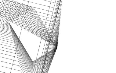 mimari çizimleri 3B illüstrasyon - illüstrasyon