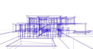 Ev kavramı kroki 3d çizim