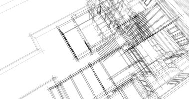 Ev kavramı kroki 3d çizim