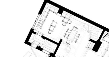 Ev kavramı kroki 3d çizim