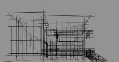 Ev kavramı kroki 3d çizim