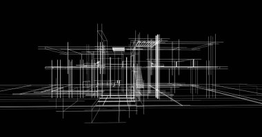 Ev kavramı kroki 3d çizim