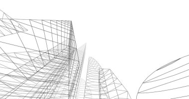 şehir mimarisi ve binalar 3D çizimi 