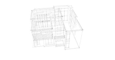Ev kavramı kroki 3d çizim