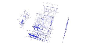 mimari çizimleri 3B illüstrasyon - illüstrasyon
