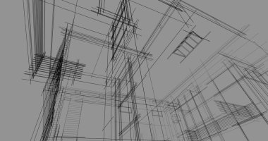 Ev kavramı kroki 3d çizim