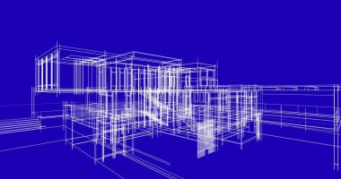 Ev kavramı kroki 3d çizim