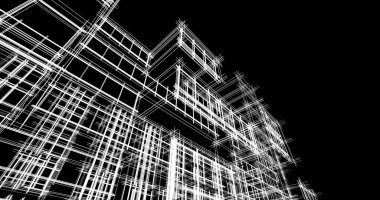 şehir mimarisi ve binalar 3D çizimi 