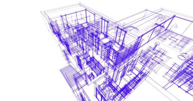 Ev kavramı kroki 3d çizim