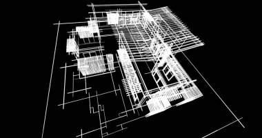 Ev kavramı kroki 3d çizim