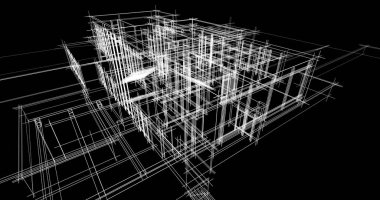 Ev kavramı kroki 3d çizim