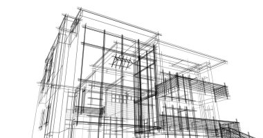 Ev kavramı kroki 3d çizim