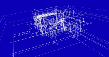 Ev kavramı kroki 3d çizim
