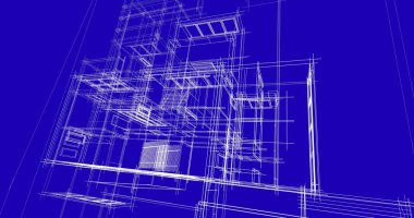 Ev kavramı kroki 3d çizim