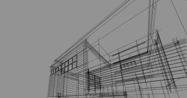 Ev kavramı kroki 3d çizim