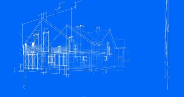 mimari çizimleri 3B illüstrasyon - illüstrasyon