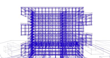 mimari çizimleri 3B illüstrasyon - illüstrasyon