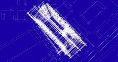 mimari çizimleri 3B illüstrasyon - illüstrasyon