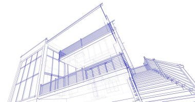 Ev kavramı kroki 3d çizim