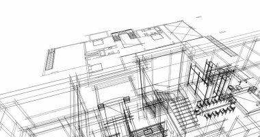 Ev kavramı kroki 3d çizim