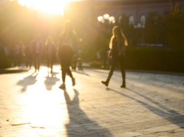 Sonbahar park, bulanık görünüm 