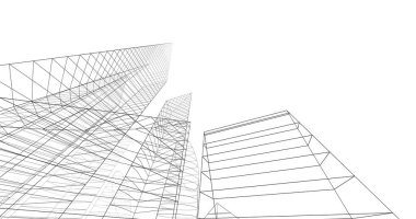 şehir mimarisi ve binalar 3D çizimi 