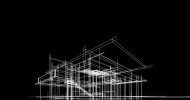 Ev kavramı kroki 3d çizim