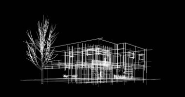 Şehir Mimarlık ve yapı 3D çizimi