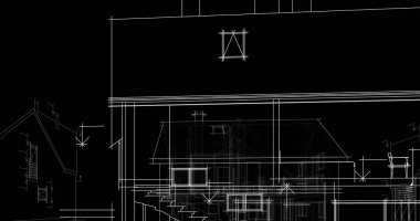 mimari çizimleri 3B illüstrasyon - illüstrasyon