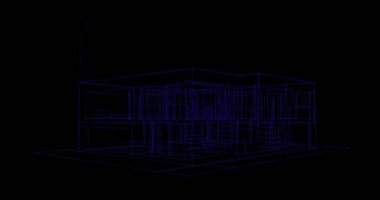 Binanın mimari 3d çizim çizim ev