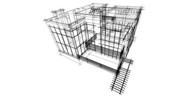Ev kavramı kroki 3d çizim