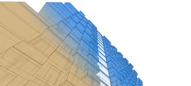 mimari çizimleri 3B illüstrasyon - illüstrasyon