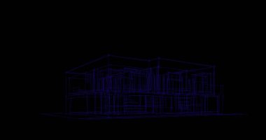 Binanın mimari 3d çizim çizim ev