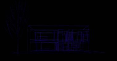 Binanın mimari 3d çizim çizim ev