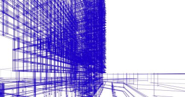 mimari çizimleri 3B illüstrasyon - illüstrasyon