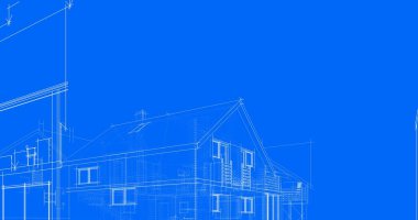 mimari çizimleri 3B illüstrasyon - illüstrasyon