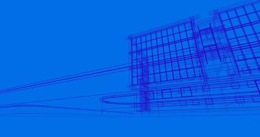 Binanın mimari 3d çizim çizim ev