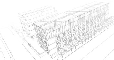 mimari yapı 3d çizim 