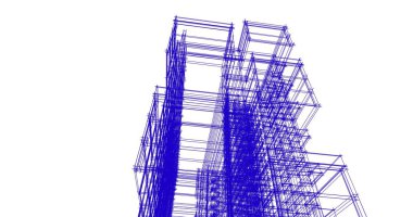 mimari çizimleri 3B illüstrasyon - illüstrasyon