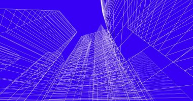 şehir mimarisi ve binalar 3D çizimi 