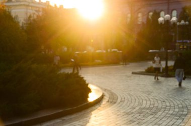 Sonbahar park, bulanık görünüm 