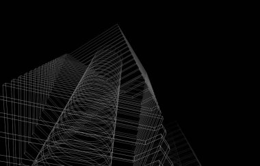 şehir mimarisi ve binalar 3D çizimi 