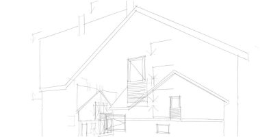 mimari çizimleri 3B illüstrasyon - illüstrasyon