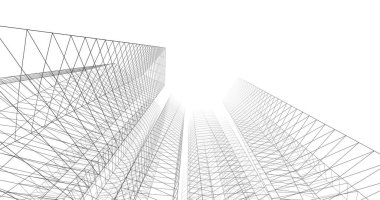 şehir mimarisi ve binalar 3D çizimi 