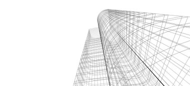 mimari çizimleri 3B illüstrasyon - illüstrasyon