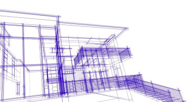 Ev kavramı kroki 3d çizim