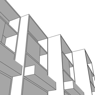 Ev kavramı kroki 3d çizim