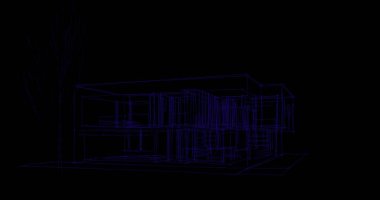 Binanın mimari 3d çizim çizim ev