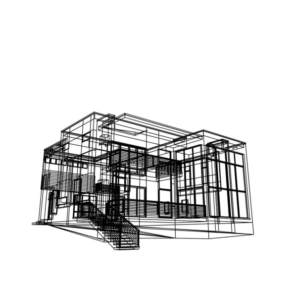 Conception Maison Croquis Illustration — Photo